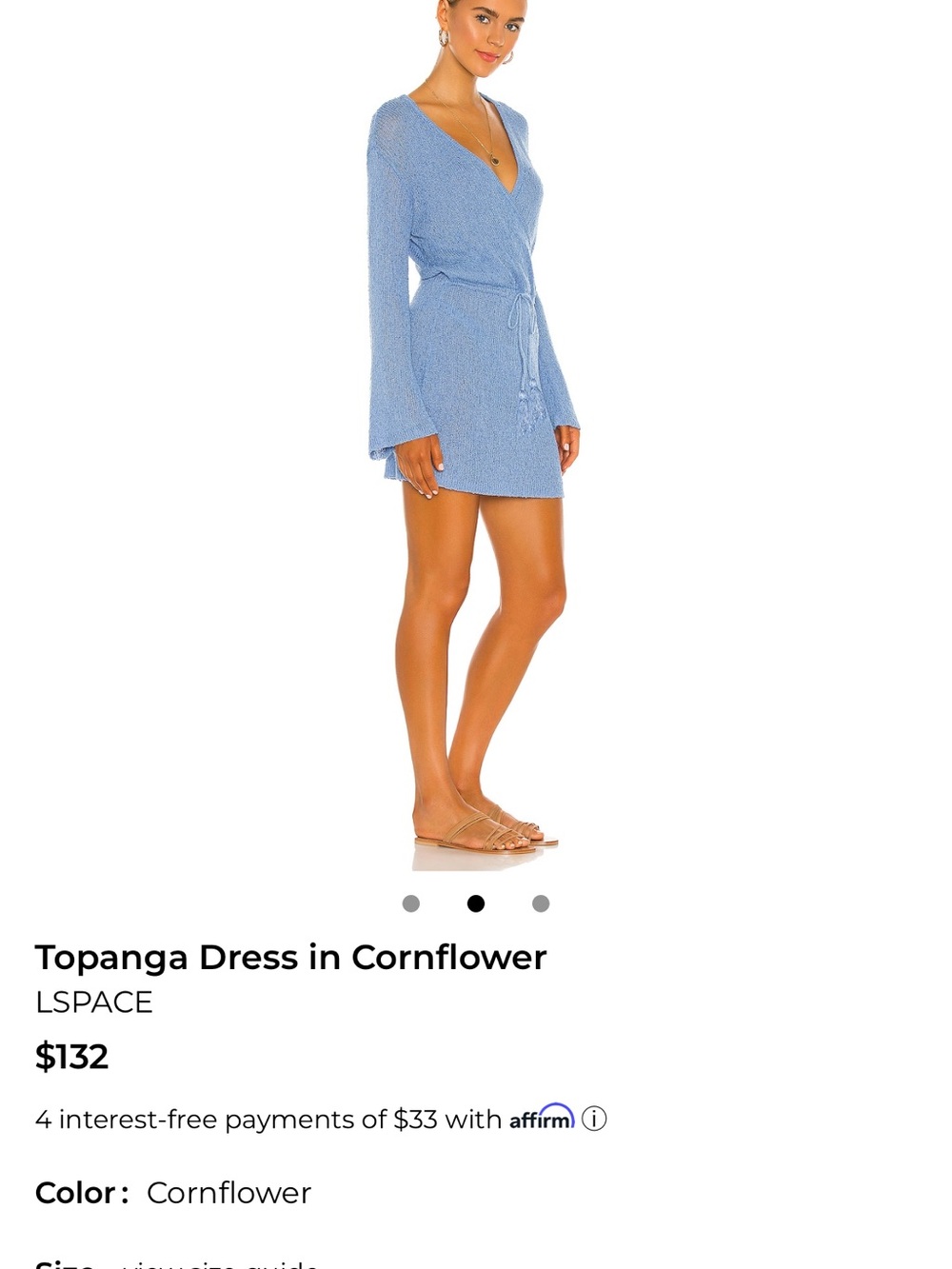 l*space Cornflower Blue Wrap Mini Dress - Picture 2 of 6